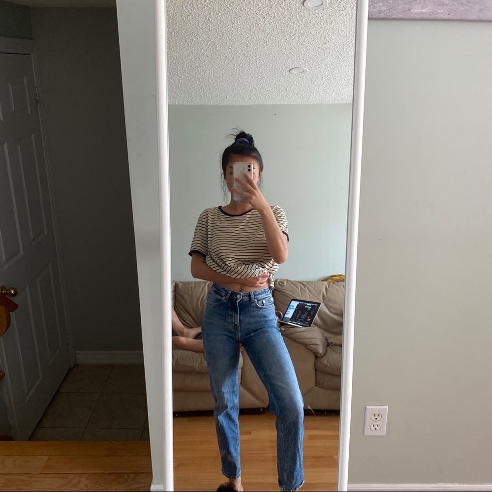 ZARA boxy striped tee